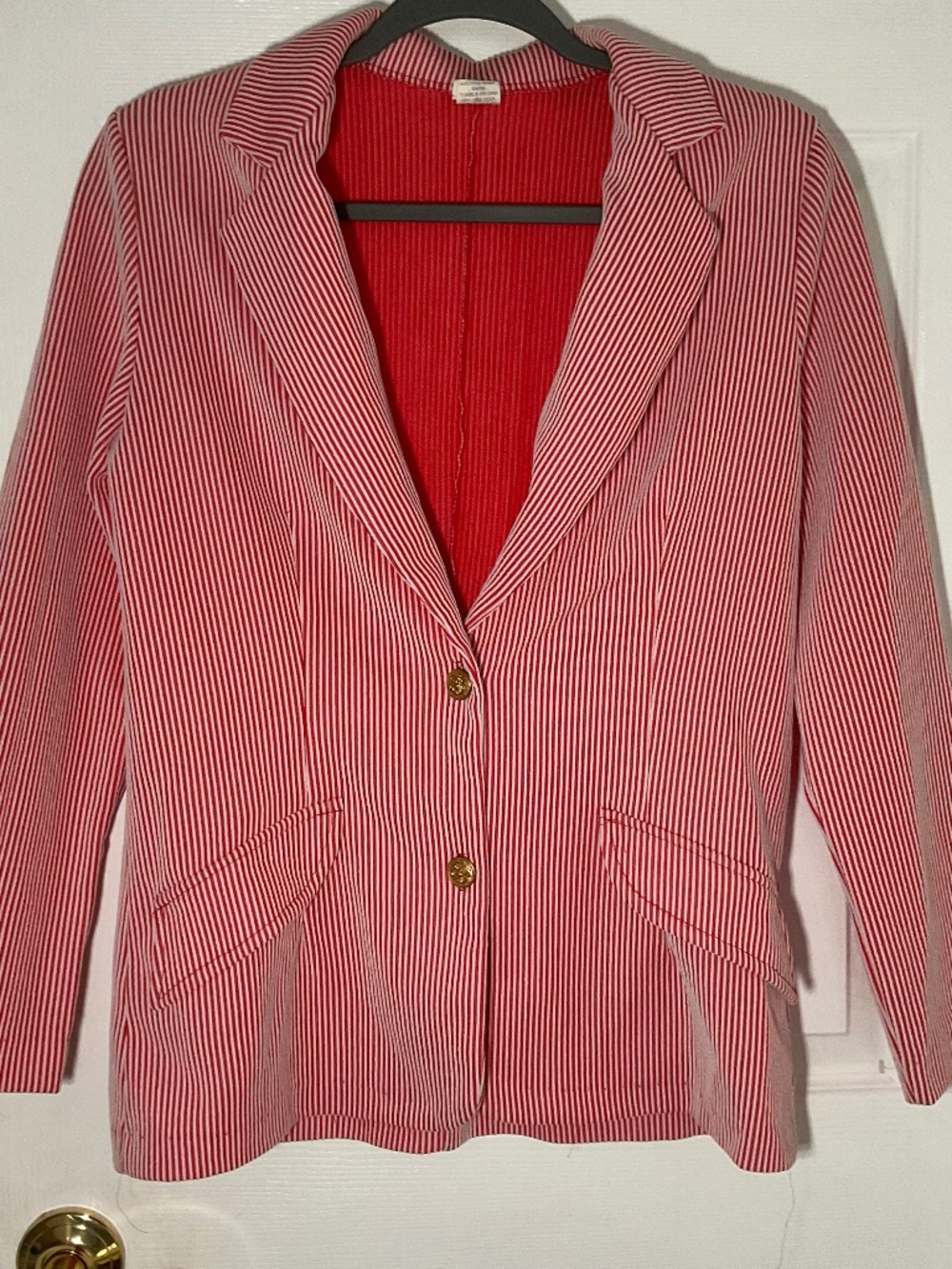 VINTAGE Red and White Stripped Blazer Size S/M